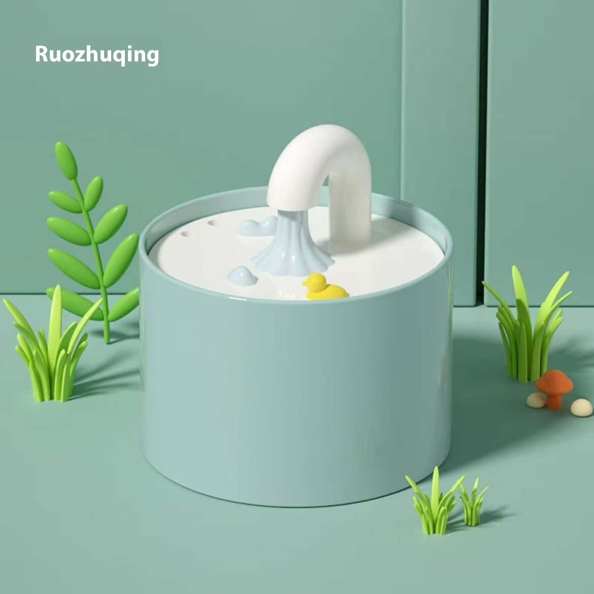 Dispenseur d'eau pour animaux en céramique en forme de robinet avec un design coloré pour une hydratation élégante de votre animal.