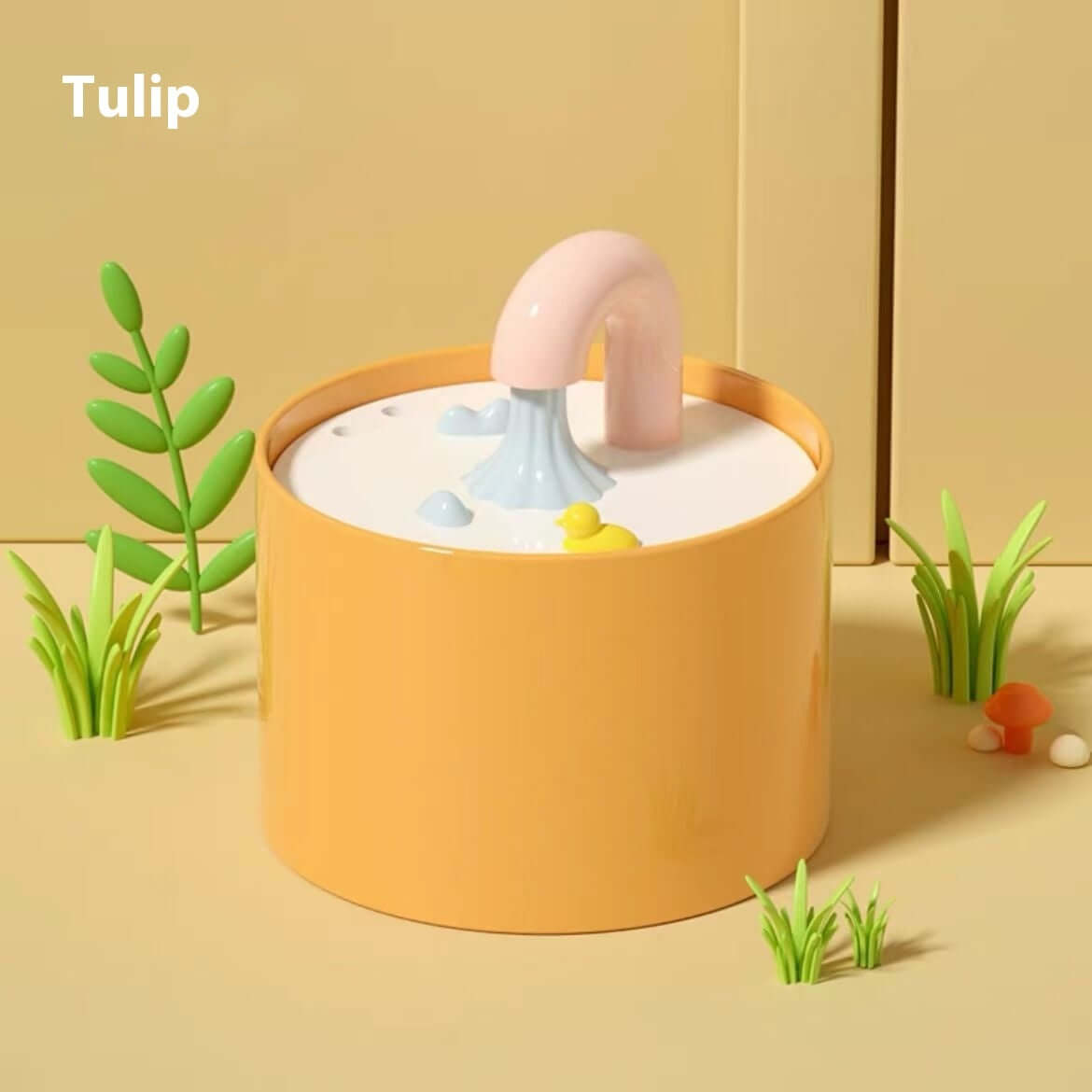 Dispenseur d'eau pour animaux en céramique en forme de robinet avec un design coloré pour une hydratation élégante de votre animal.